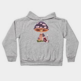 Gnome Witch with Mushroom Kids Hoodie